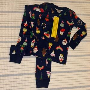 Hanna Andersson Kids Holiday Long John Pajama Set U.S. 4